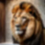 Majestic lion mosaic in bathroom decor