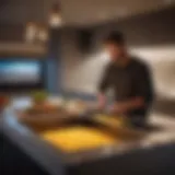 Man Preparing Food man preparing food in a kitchen