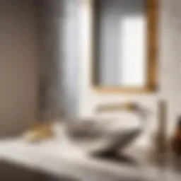 Marble bathroom countertop with elegant bowl sink