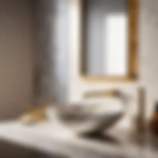 Marble bathroom countertop with elegant bowl sink