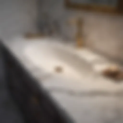 Marble bathroom countertop with elegant veining