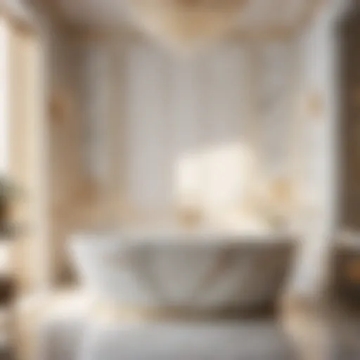 Sleek Marble Bathtub Stall
