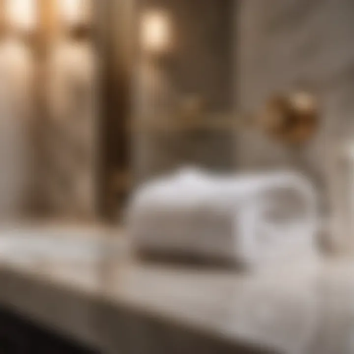 Luxurious Marble Countertop Bath Towel Holder Elegant Marble Countertop Bath Towel Holder