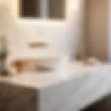 Marble countertop in bathroom