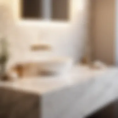 Marble countertop in bathroom