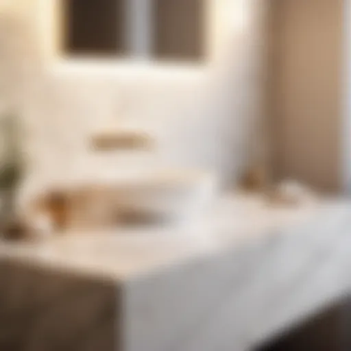 Marble countertop in bathroom