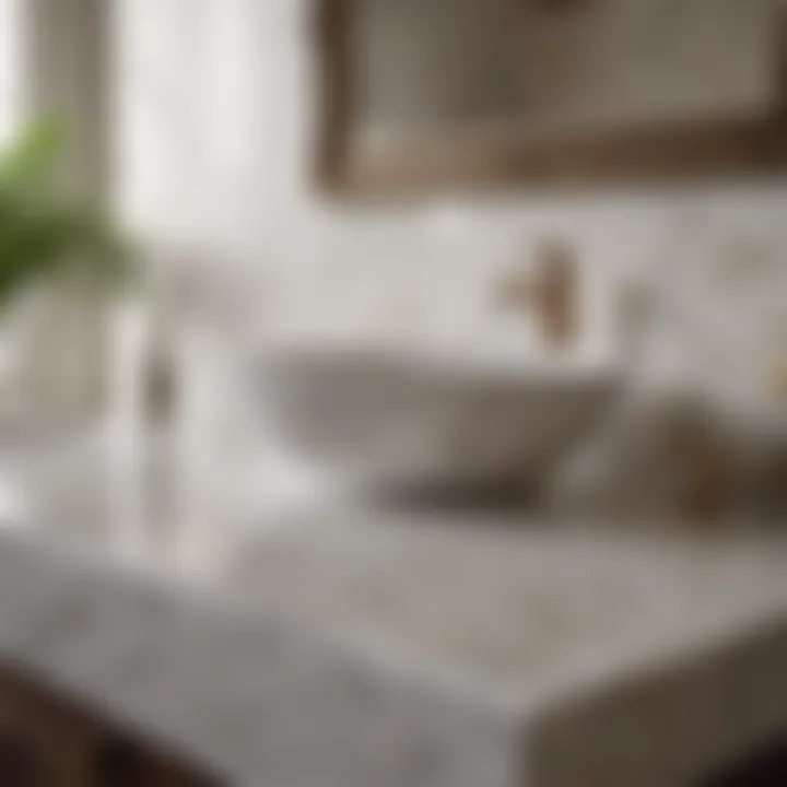 Marble countertop in elegant bathroom setting