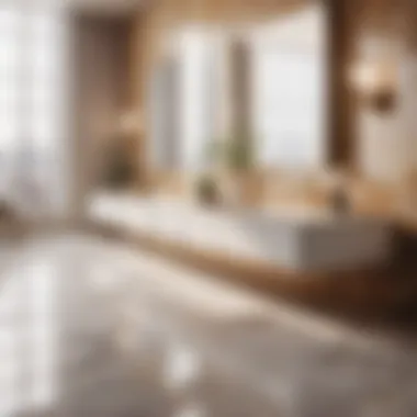 Marble tile bathroom countertop