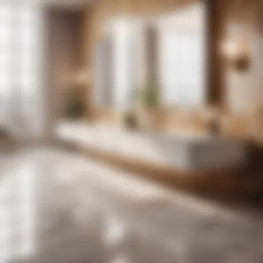 Marble tile bathroom countertop