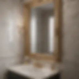 Elegant bathroom with marble tile trim piece