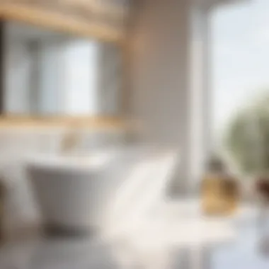 Elegant Marble Tub Surround Sleek marble tub surround in modern bathroom