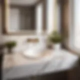 Sleek Marble Vanity Top with Sink Elegant marble vanity top with sink in modern mobile home bathroom interior
