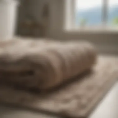 Luxurious Material Composition of Bath Rugs Close-up of the luxurious material used in Martha Stewart bath rugs.