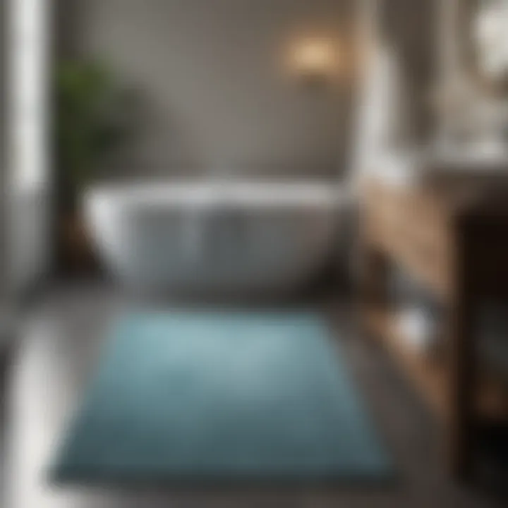 Stylish arrangement showcasing versatile styling options for bath rugs.