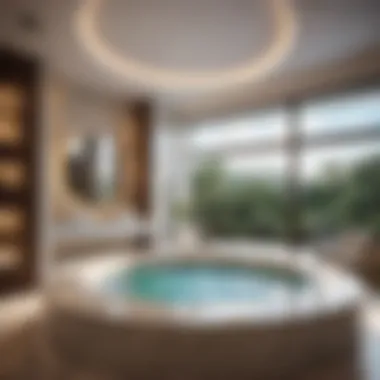 Tranquil Water Cascade Design Master Bathroom Jacuzzi with Waterfall Feature