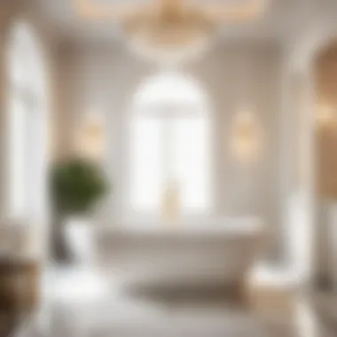 Elegant marble bathtub in a spacious master bathroom