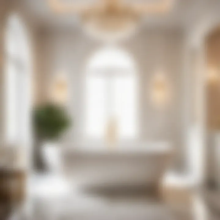 Elegant marble bathtub in a spacious master bathroom