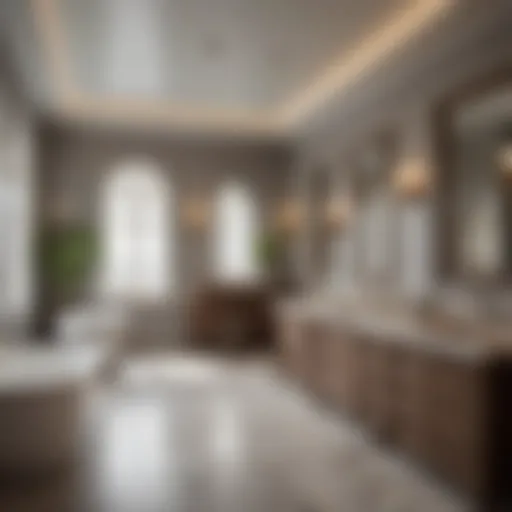 Luxurious master bathroom with modern fixtures and elegant finishes
