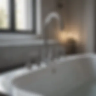 Elegant master bathtub faucet design showcasing modern aesthetics.