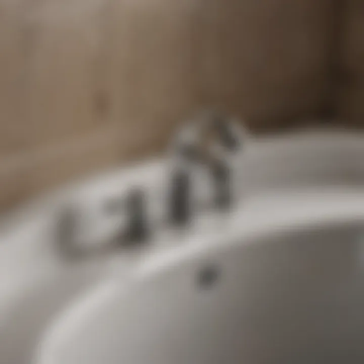 Illustration of master bathtub faucet installation process.