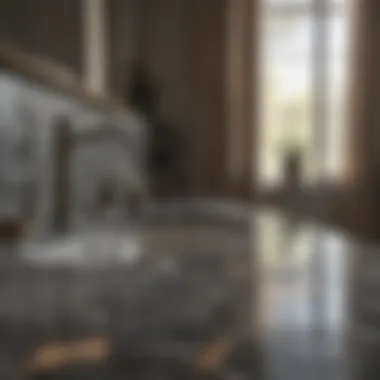 Sleek granite bathroom countertop with no streaks or smudges