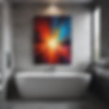 Modern Abstraction Abstract modern painting in a bathroom