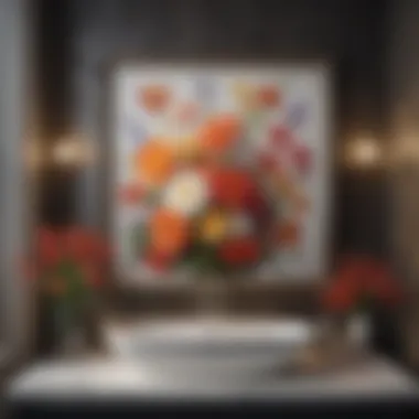 Floral Elegance Elegant floral artwork in a bathroom