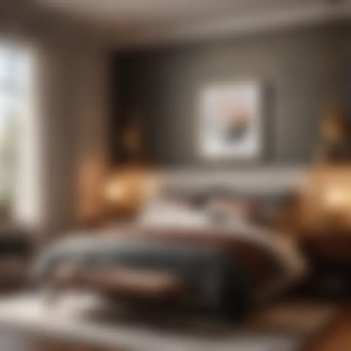 Professional tools for painting bedroom accent walls