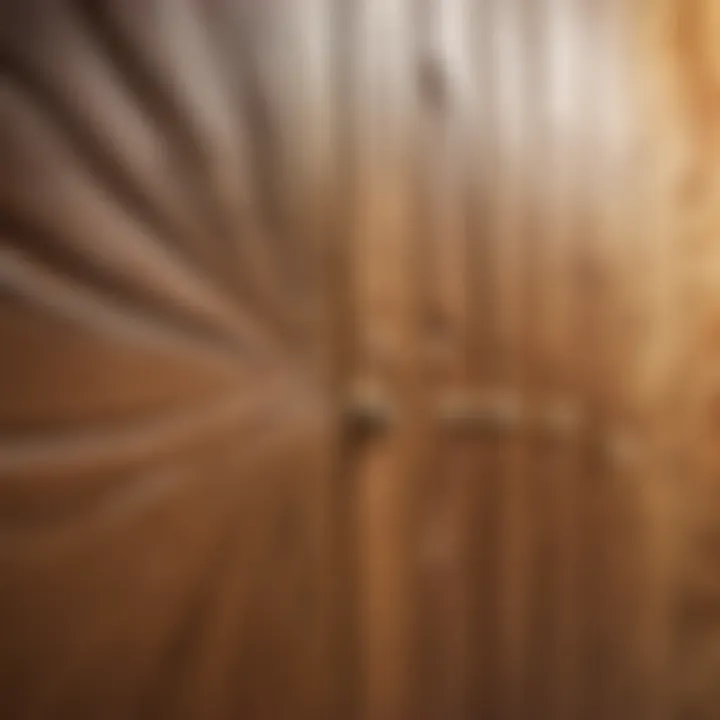 Detail shot of intricate brush strokes on bathroom cupboards