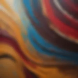 Abstract brush strokes on canvas