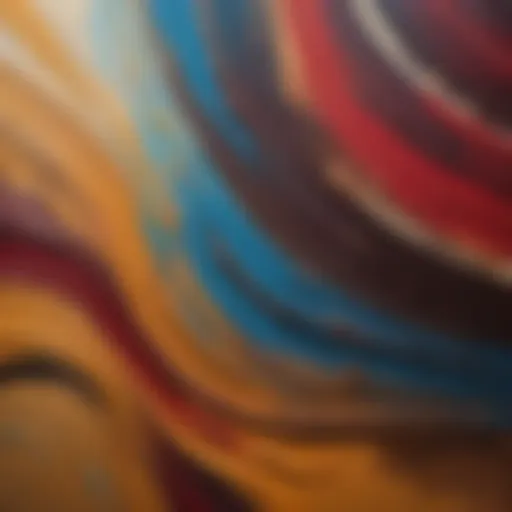 Abstract brush strokes on canvas