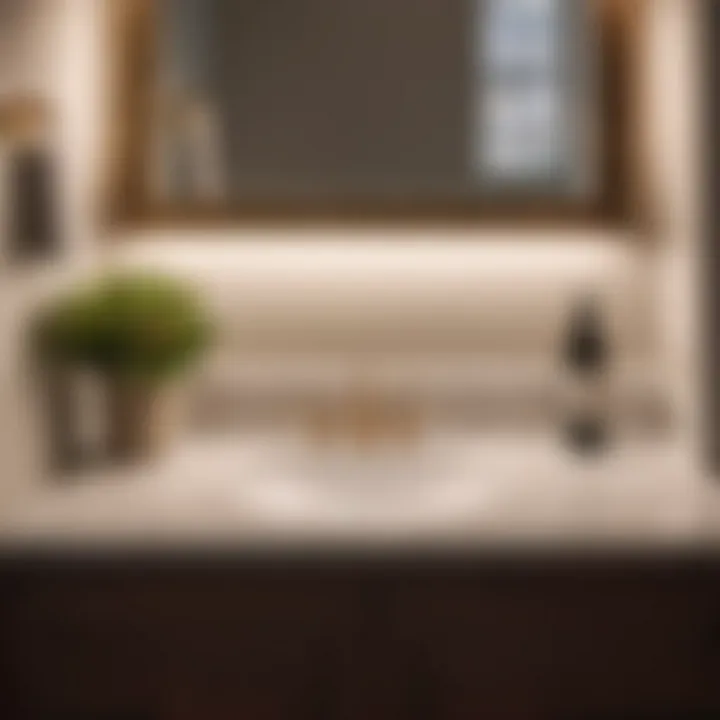 Final touches and details in bathroom countertop upgrade