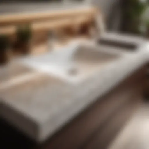 Unique countertop material in bathroom renovation