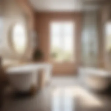 A bathroom with sparkling clean surfaces after using bleach