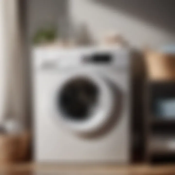 Modern washing machine with digital display showing washing settings
