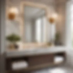 Luxurious marble vanity with extended counter space