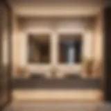 Elegant bathroom with vertical lighting fixtures