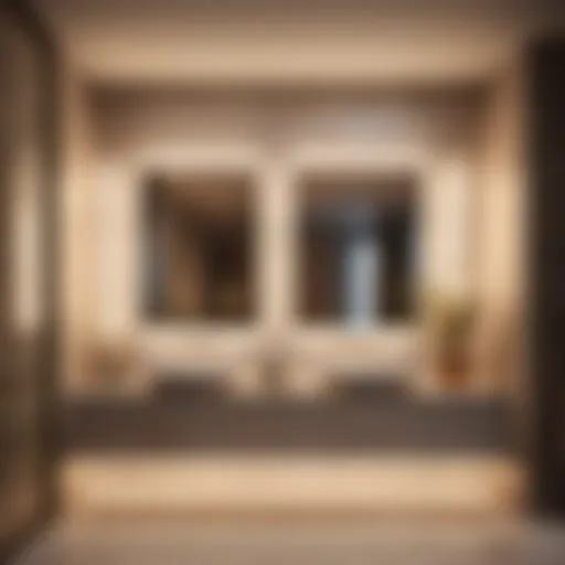 Elegant bathroom with vertical lighting fixtures