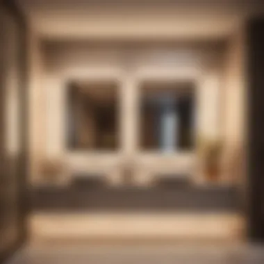 Elegant Bathroom Illumination Elegant bathroom with vertical lighting fixtures