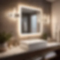 Modern bathroom with brushed nickel 4 light fixtures