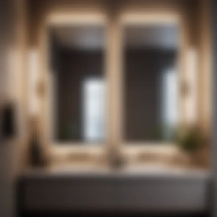 Sleek Bathroom Lighting Fixtures Sleek and sophisticated vertical lighting fixtures in a bathroom