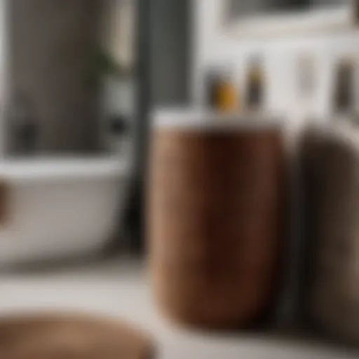 Sleek Wicker Hamper Elevating Bathroom Decor Elegant Wicker Hamper in Modern Bathroom