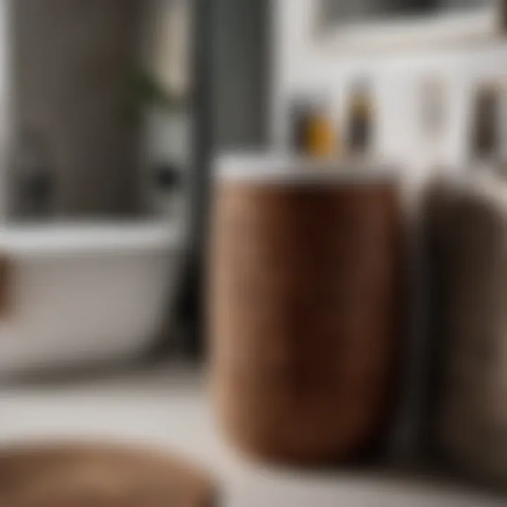 Sleek Wicker Hamper Elevating Bathroom Decor Elegant Wicker Hamper in Modern Bathroom