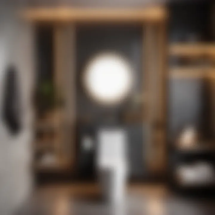 Sleek and Chic Bathroom Space Optimization Elegant bathroom with stylish above toilet shelf