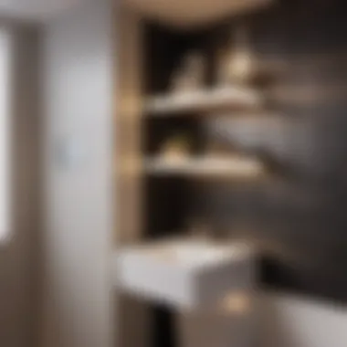 Efficient Utilization of Small Bathroom Space Minimalist design of above toilet shelf in a small bathroom