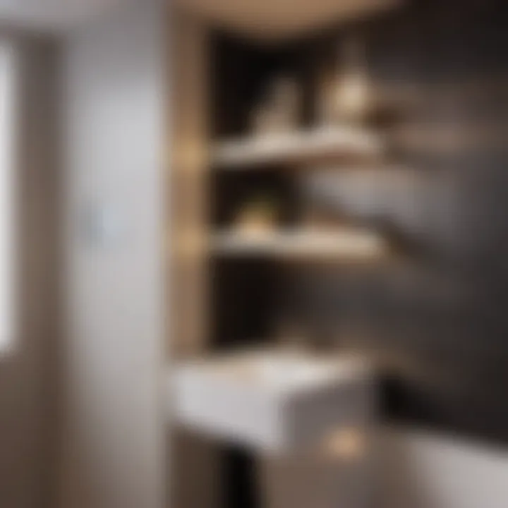 Efficient Utilization of Small Bathroom Space Minimalist design of above toilet shelf in a small bathroom