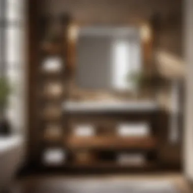 Elegant Wood and Metal Bathroom Storage Rack Elegant Wood and Metal Bathroom Storage Rack