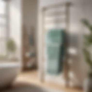 Efficient Organization Design Minimalist towel rack showcasing efficient towel organization
