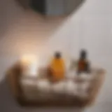 Modern bathroom with magazine basket