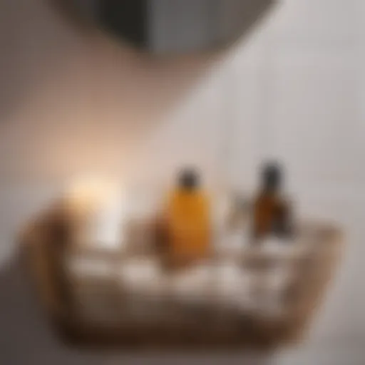 Modern bathroom with magazine basket